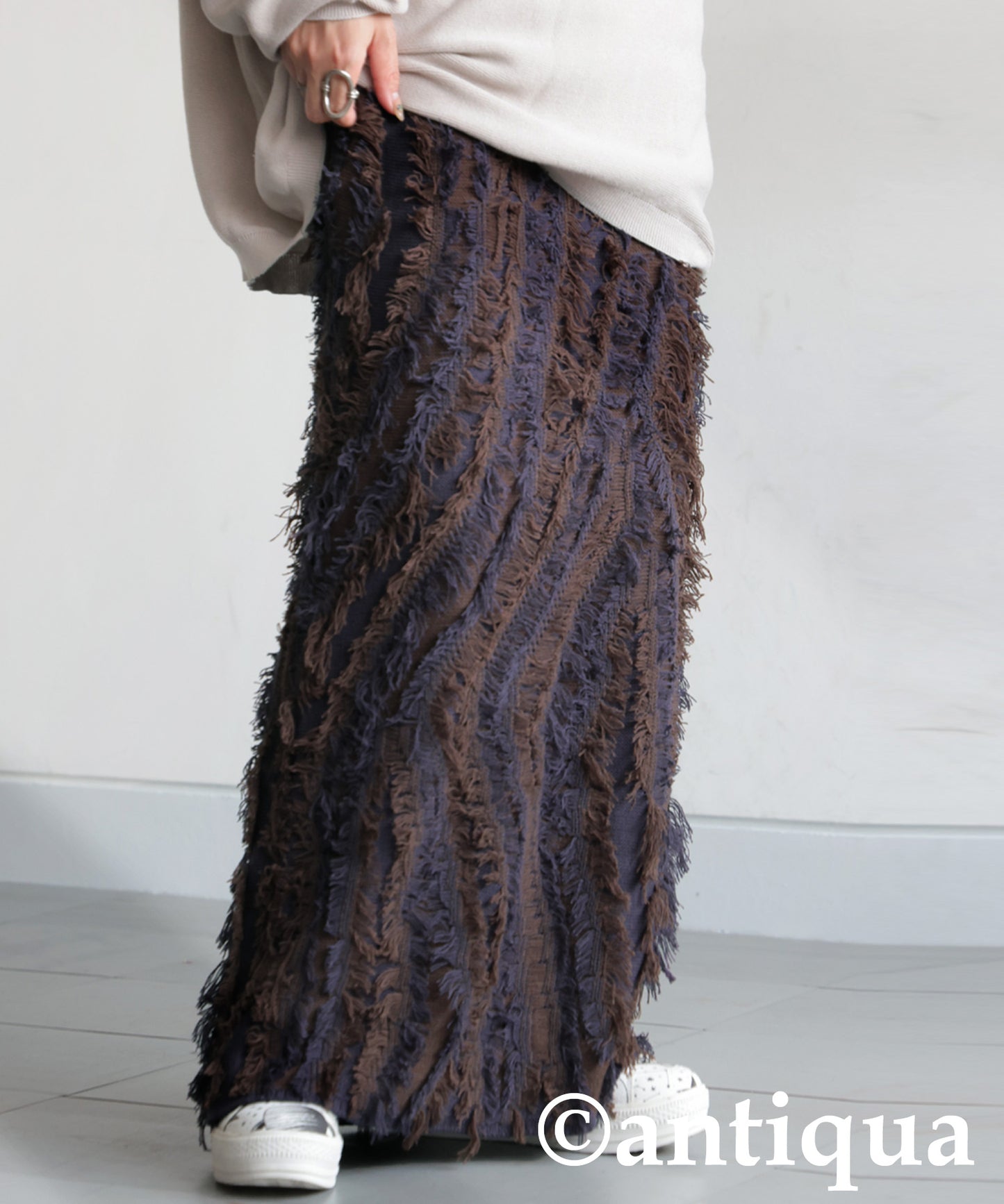 Fringe Knit Skirt Ladies