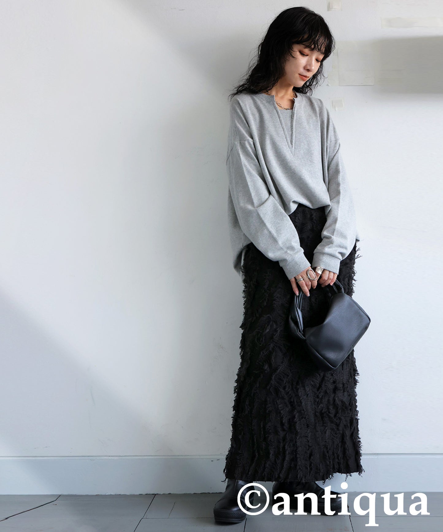 Fringe Knit Skirt Ladies