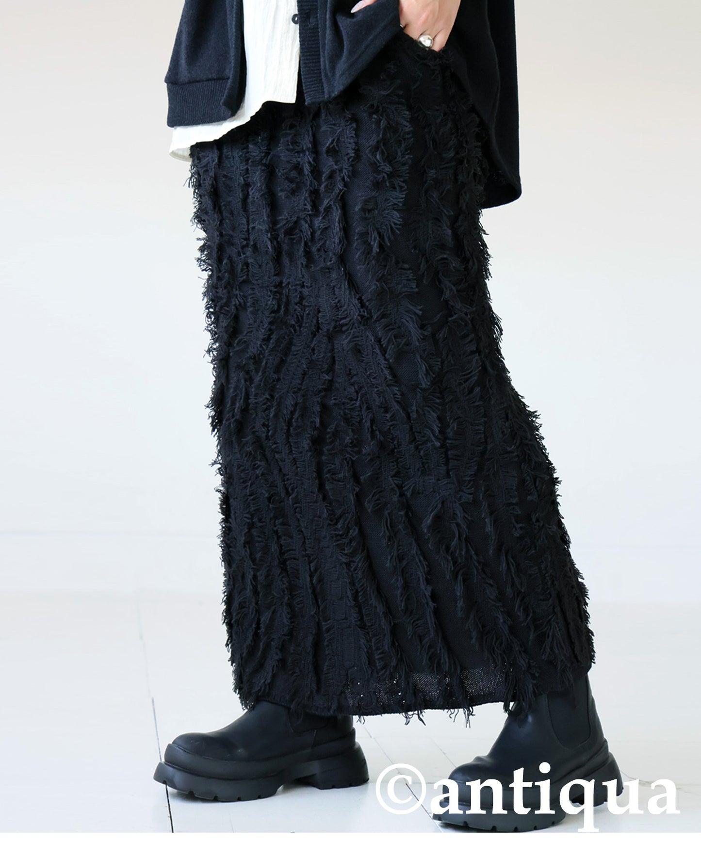 Fringe Knit Skirt Ladies