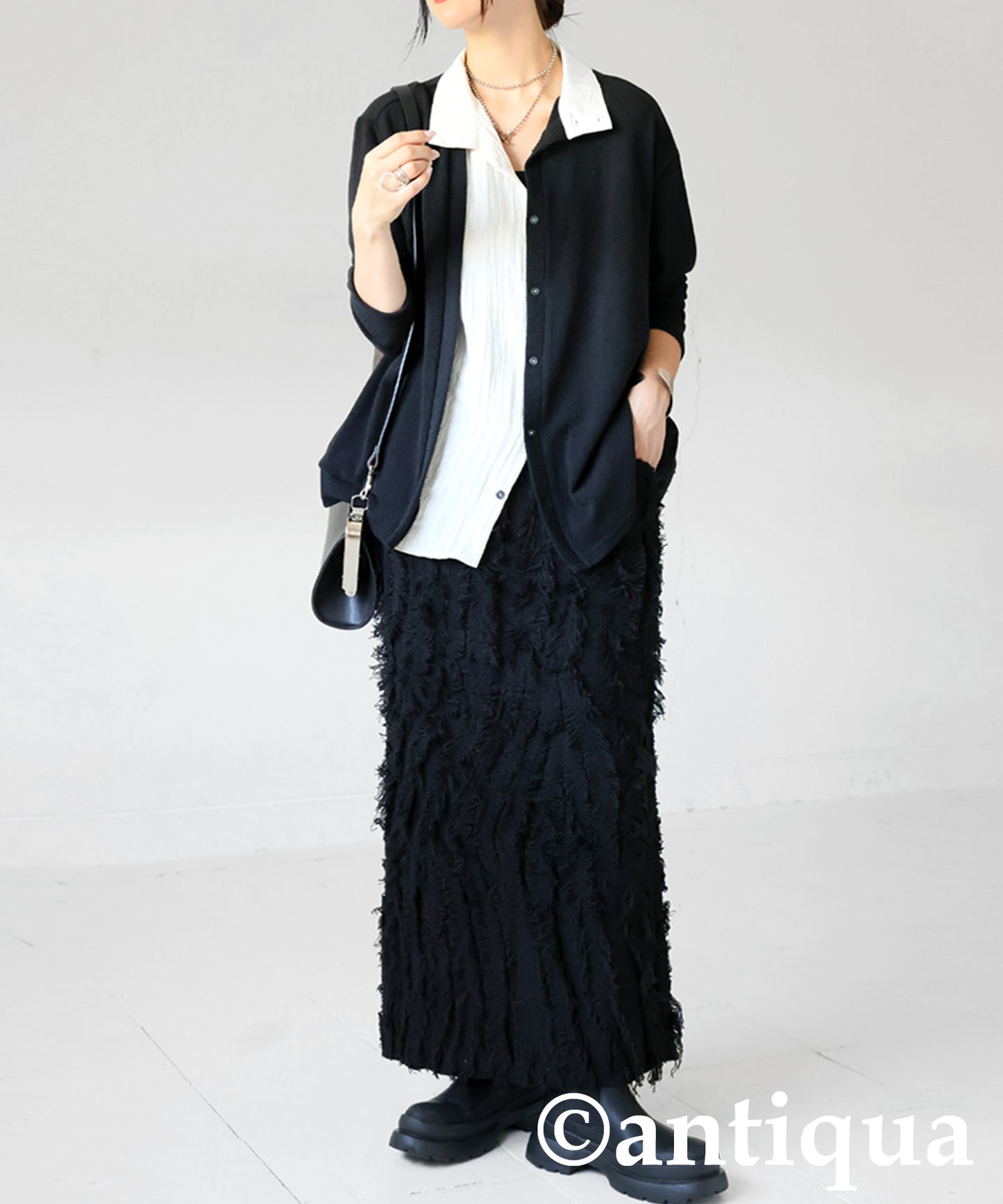 Fringe Knit Skirt Ladies