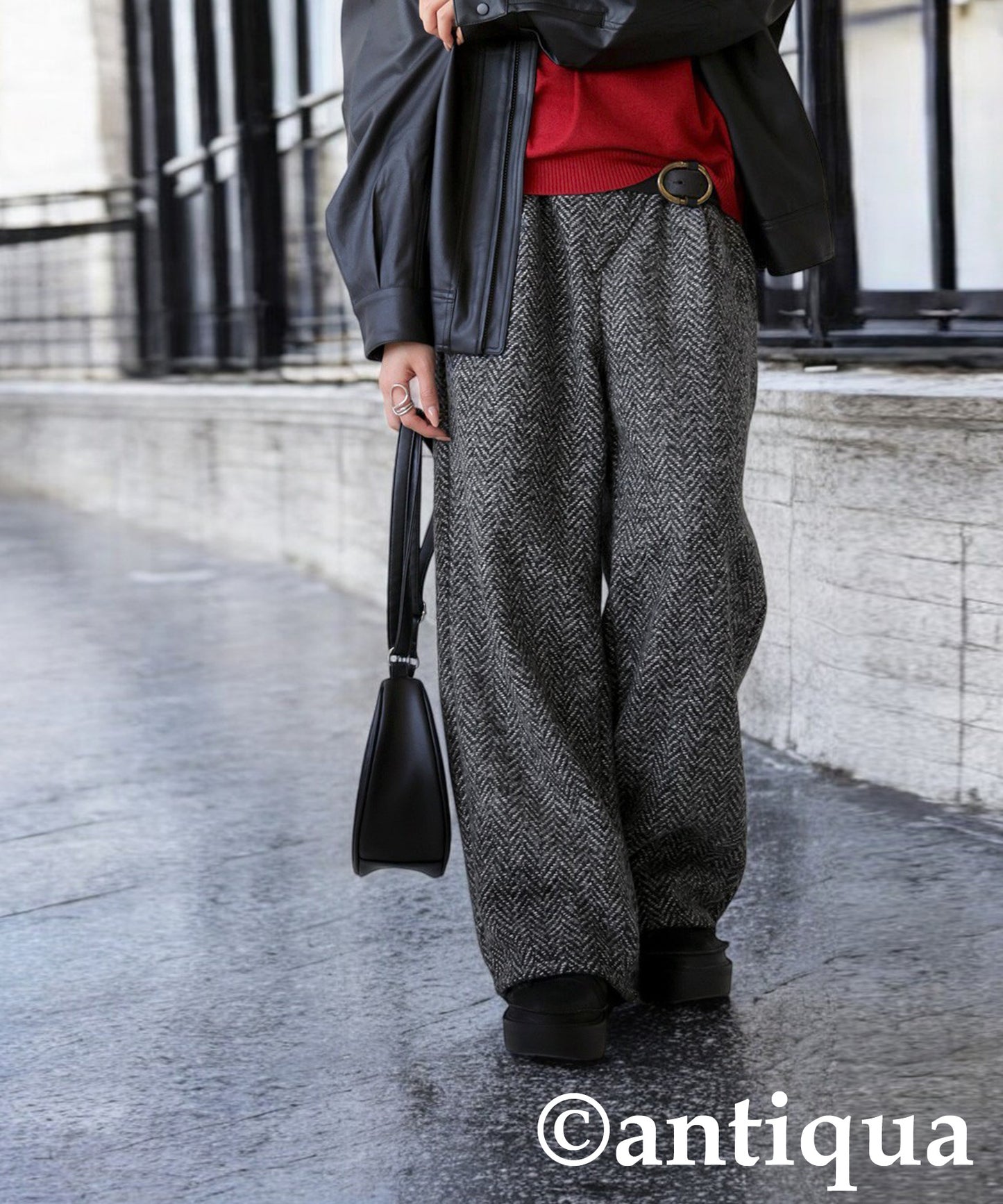 Tweed Asymmetry Pants Ladies