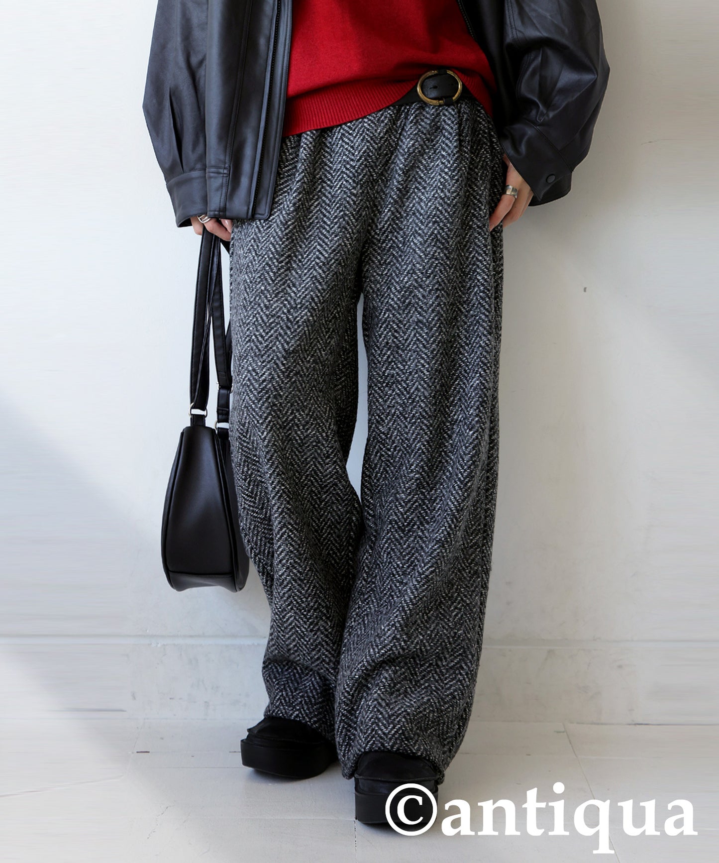 Tweed Asymmetry Pants Ladies