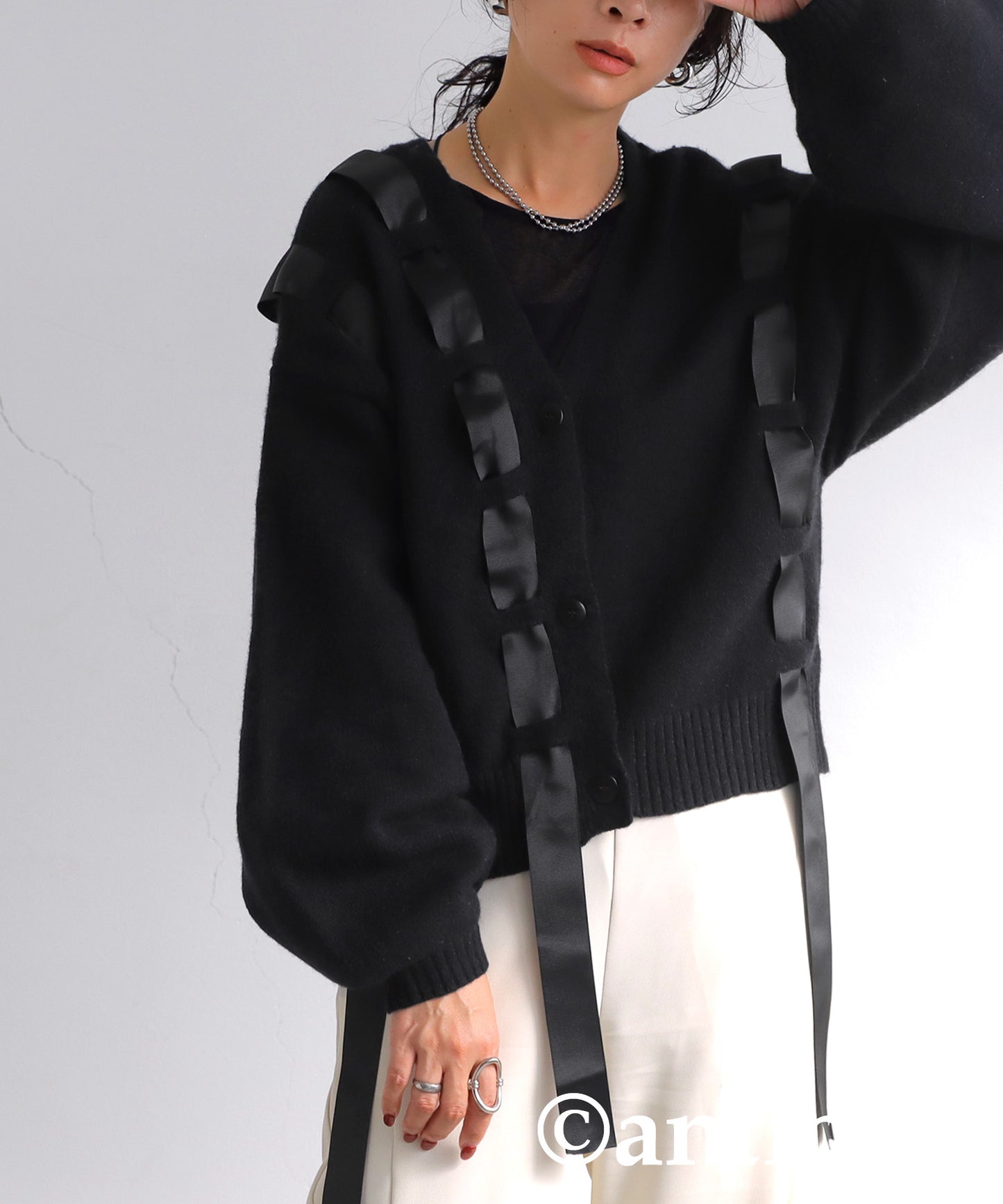 Ribbon Tape Cardigan Ladies