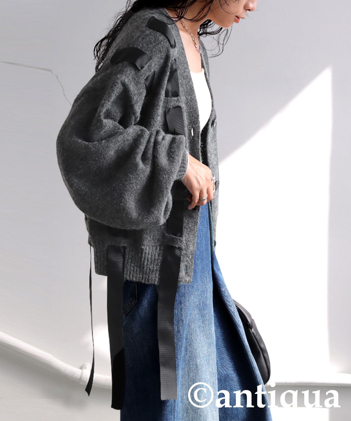 Ribbon Tape Cardigan Ladies