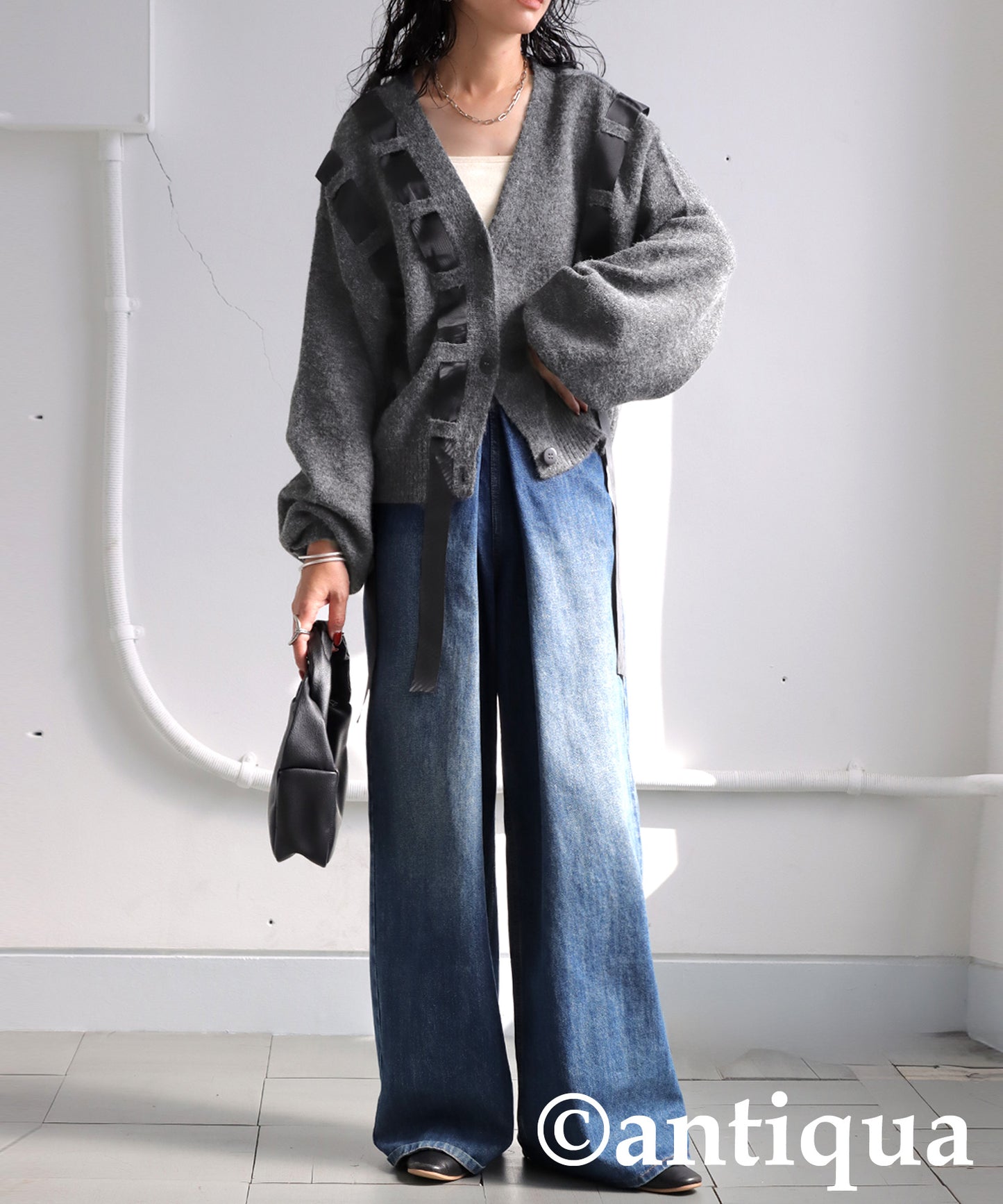 Ribbon Tape Cardigan Ladies