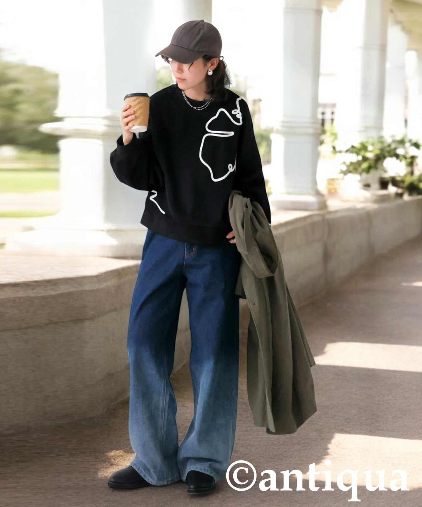 Line Short Sweatshirt Ladies