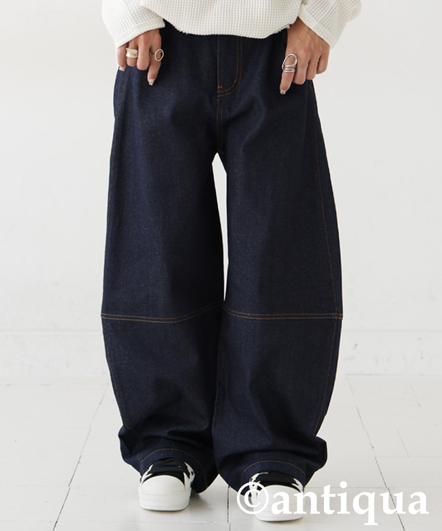 Curved Denim Pants Ladies