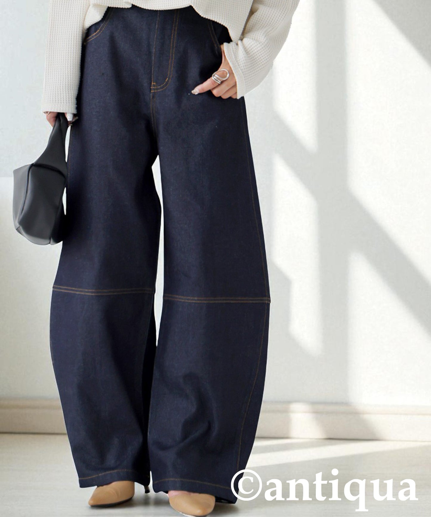 Curved Denim Pants Ladies