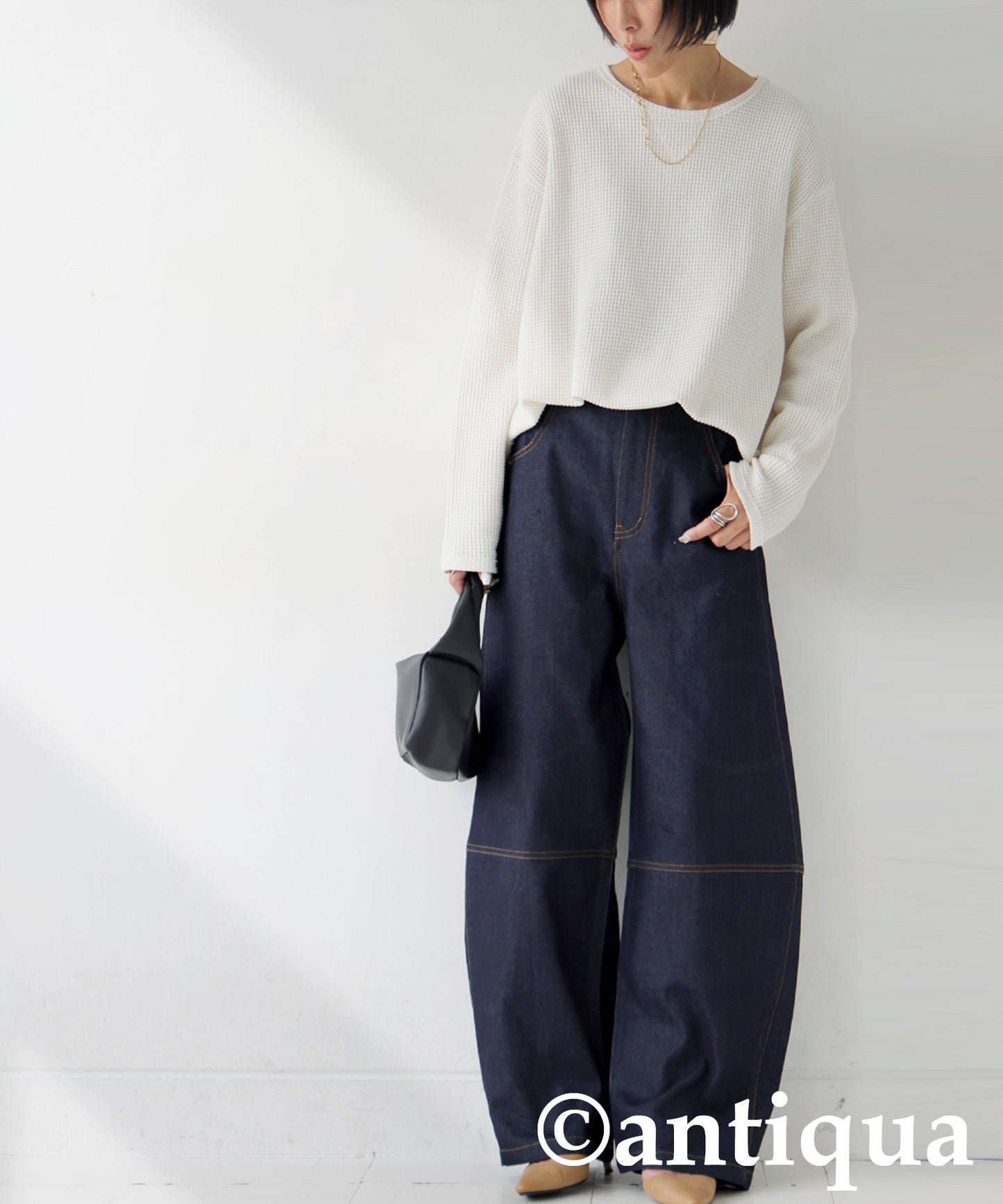 Curved Denim Pants Ladies