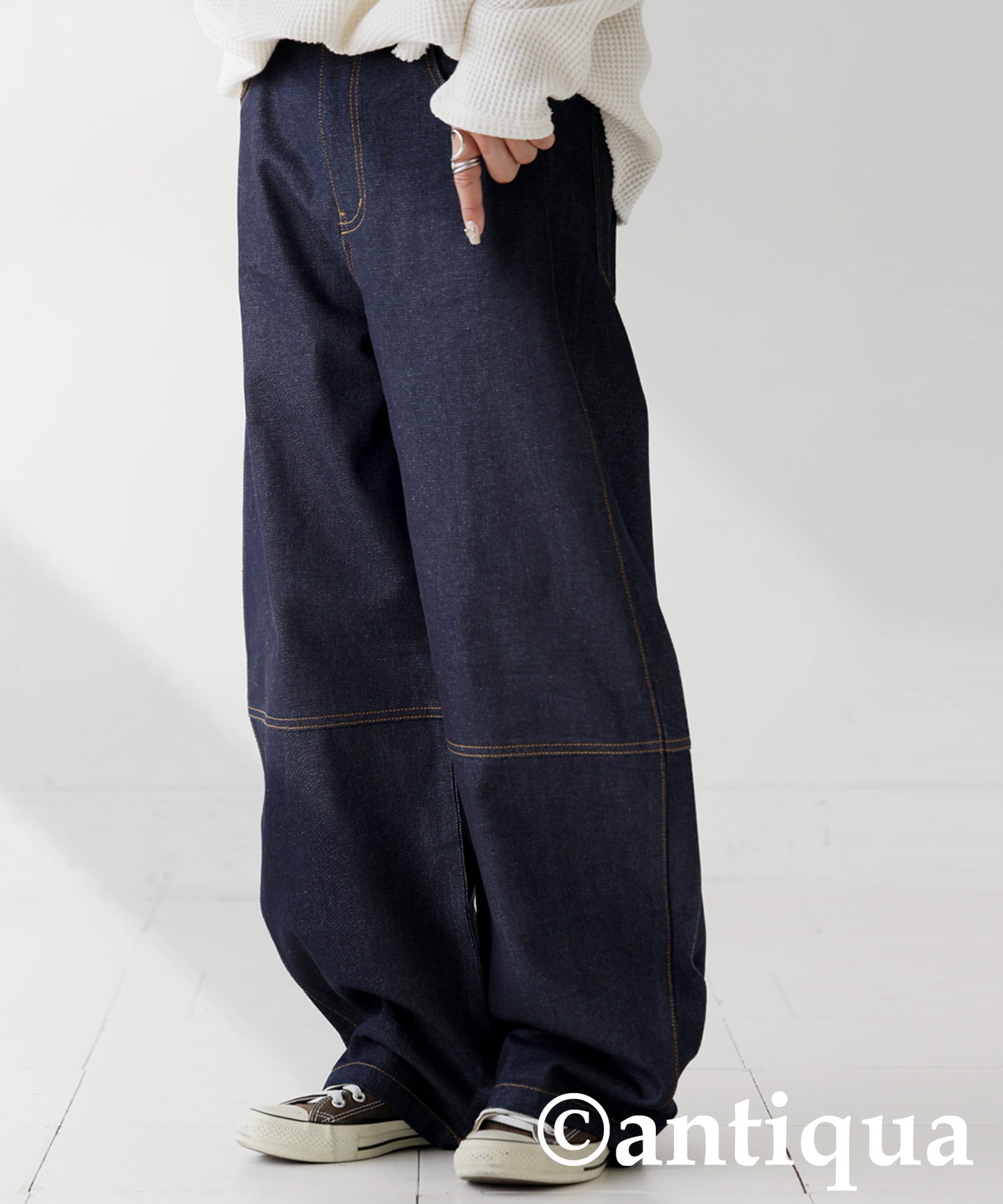 Curved Denim Pants Ladies