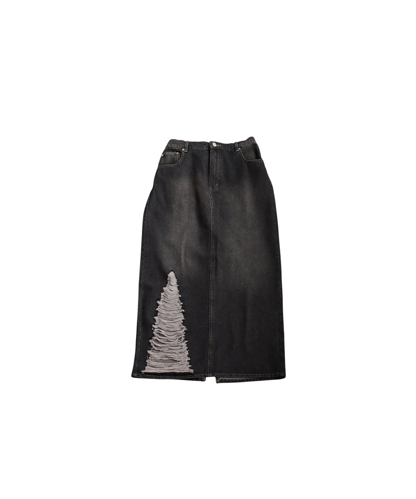 Ladies Distressed Denim Skirt