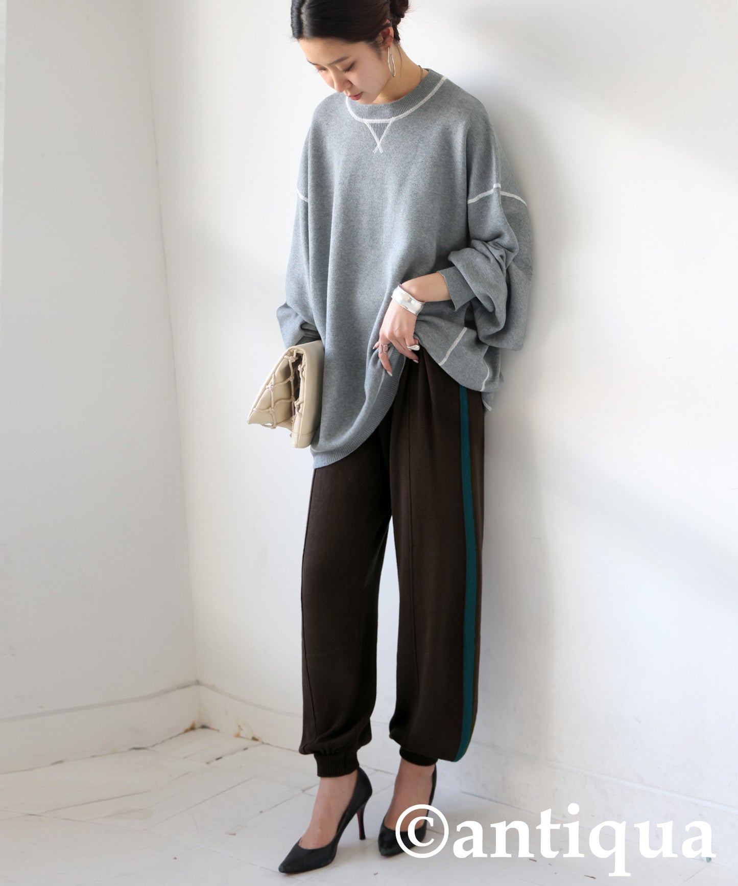 Knit Line Pants Ladies