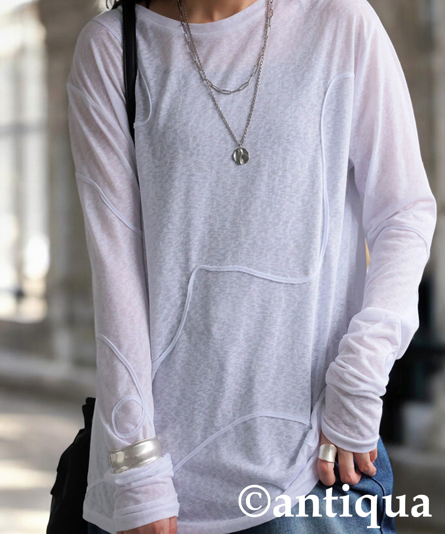 Ladies Tape Design Slub Cut And Sew