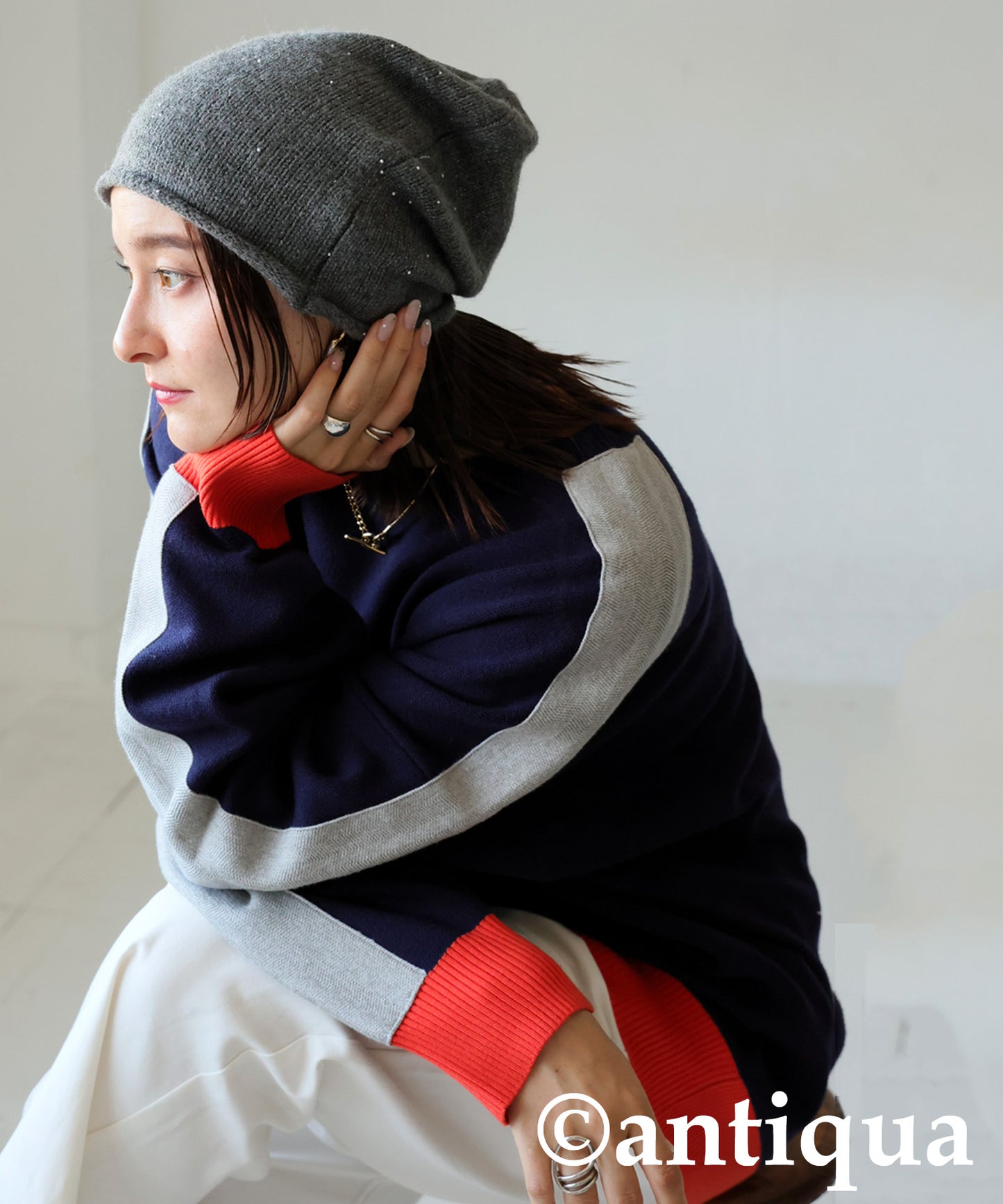 Pearl Knit Hat Ladies