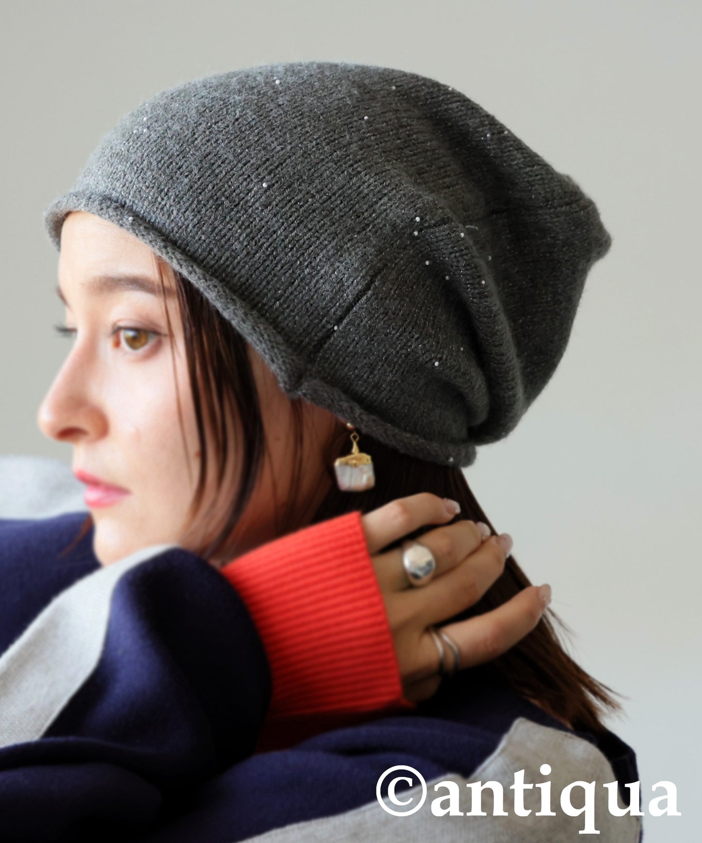 Pearl Knit Hat Ladies