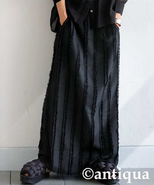 Ladies Striped Fringe Skirt