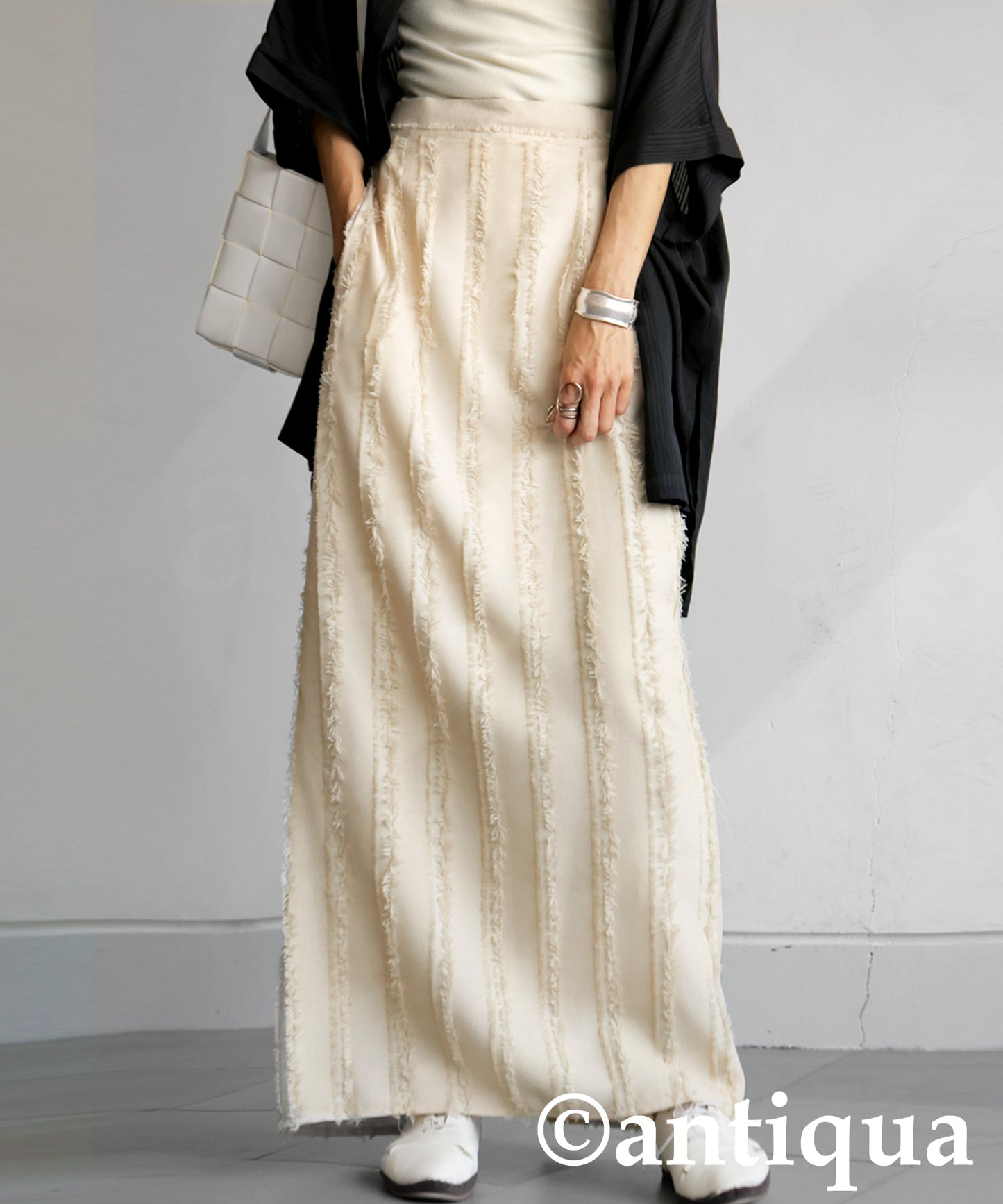 Ladies Striped Fringe Skirt