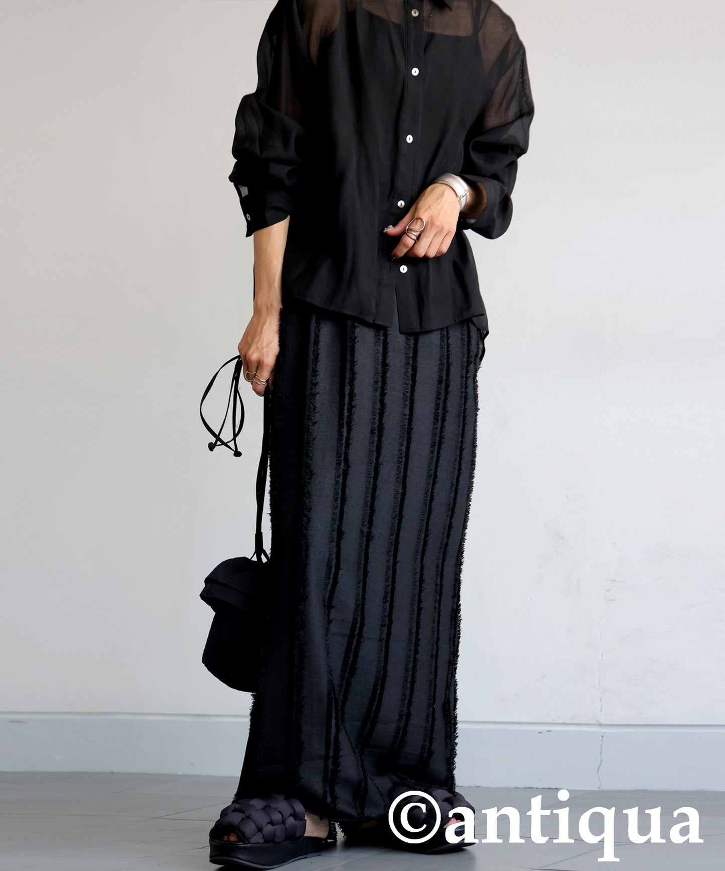 Ladies Striped Fringe Skirt