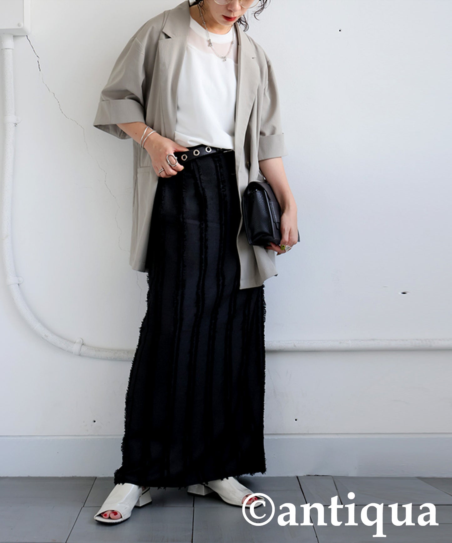 Ladies Striped Fringe Skirt