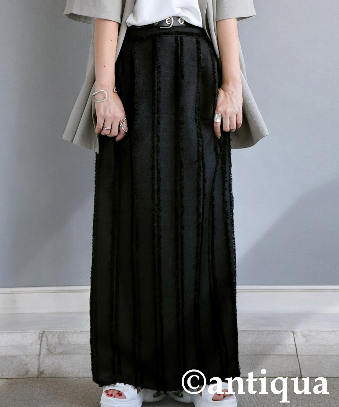 Ladies Striped Fringe Skirt