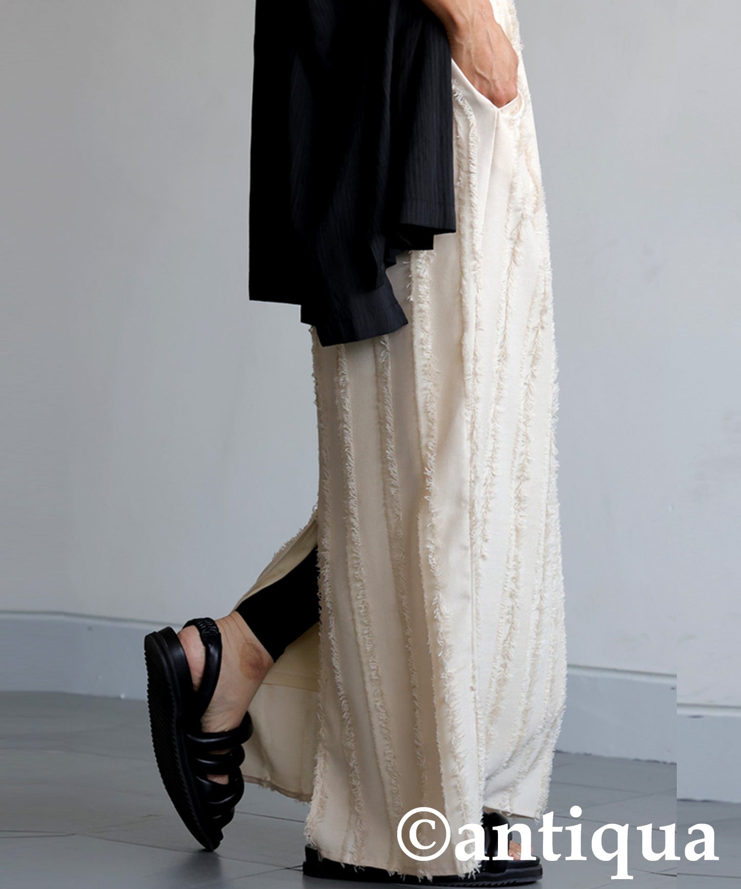 Ladies Striped Fringe Skirt