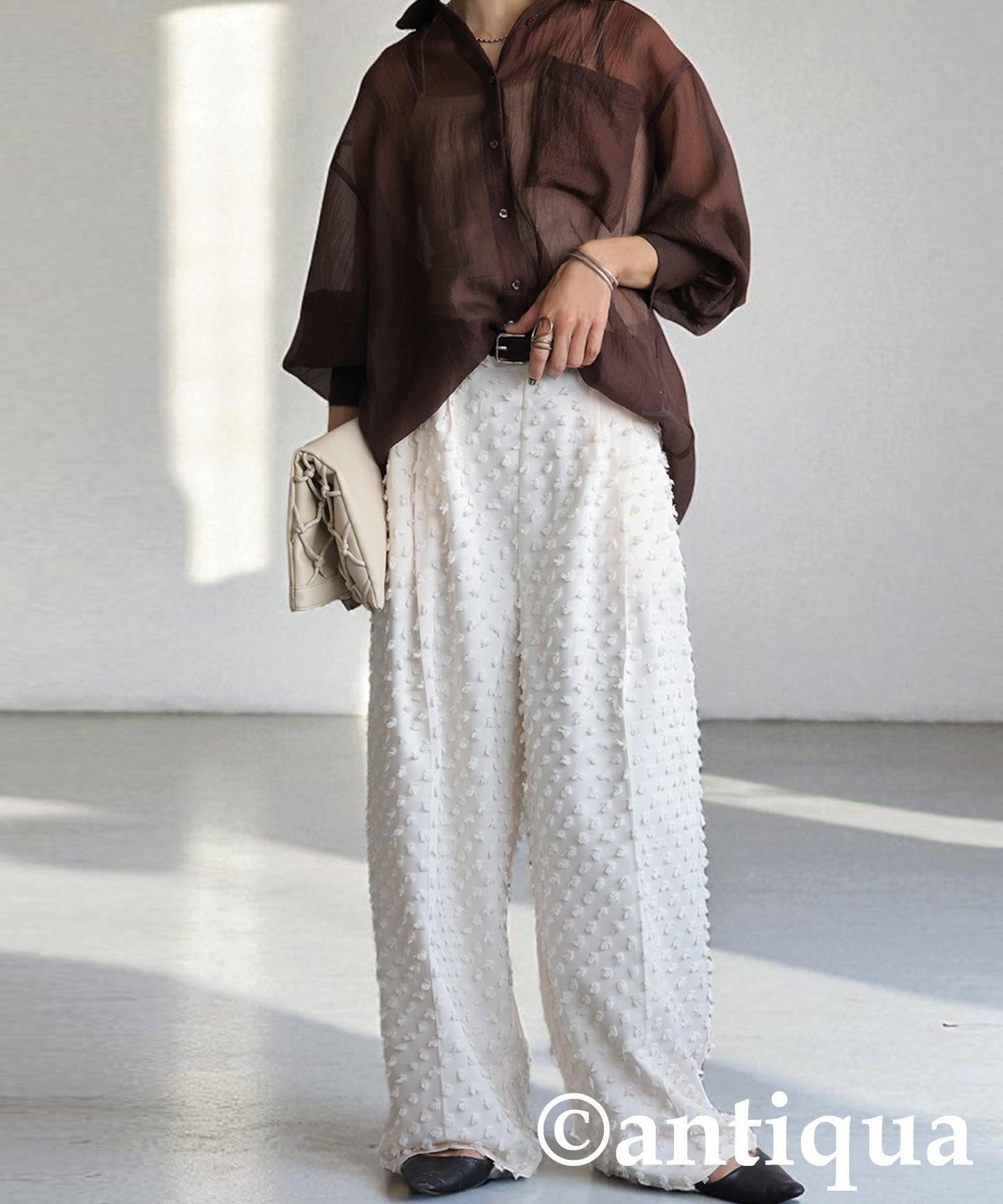 Ladies Fringe Wide Straight Pants