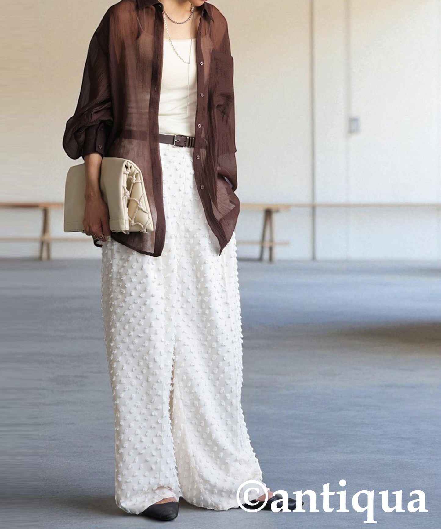 Ladies Fringe Wide Straight Pants