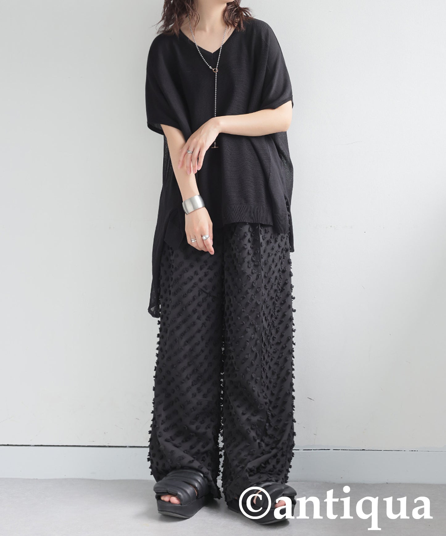 Ladies Fringe Wide Straight Pants