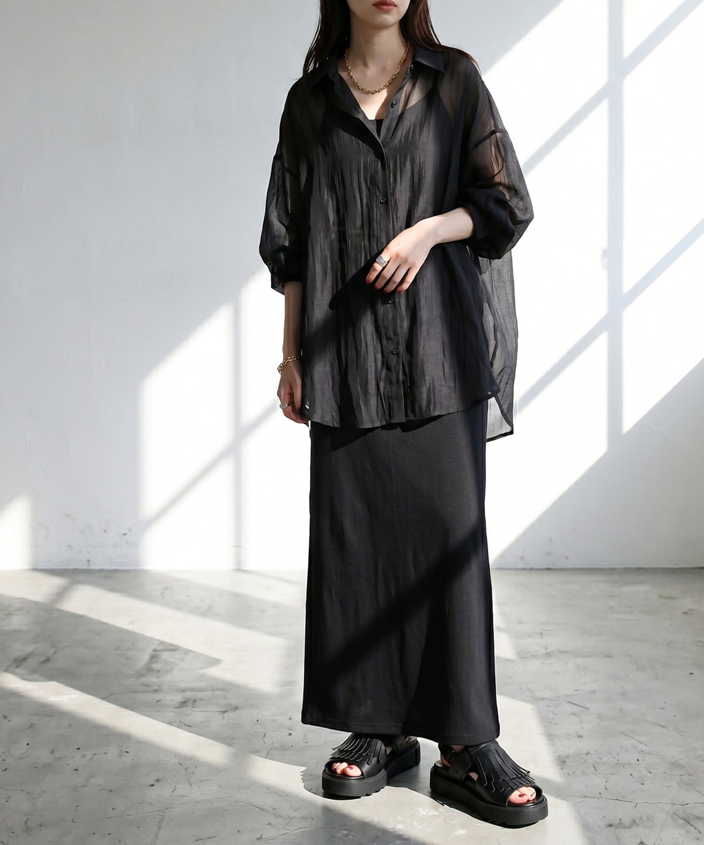 Sheer Washer Shirt Ladies