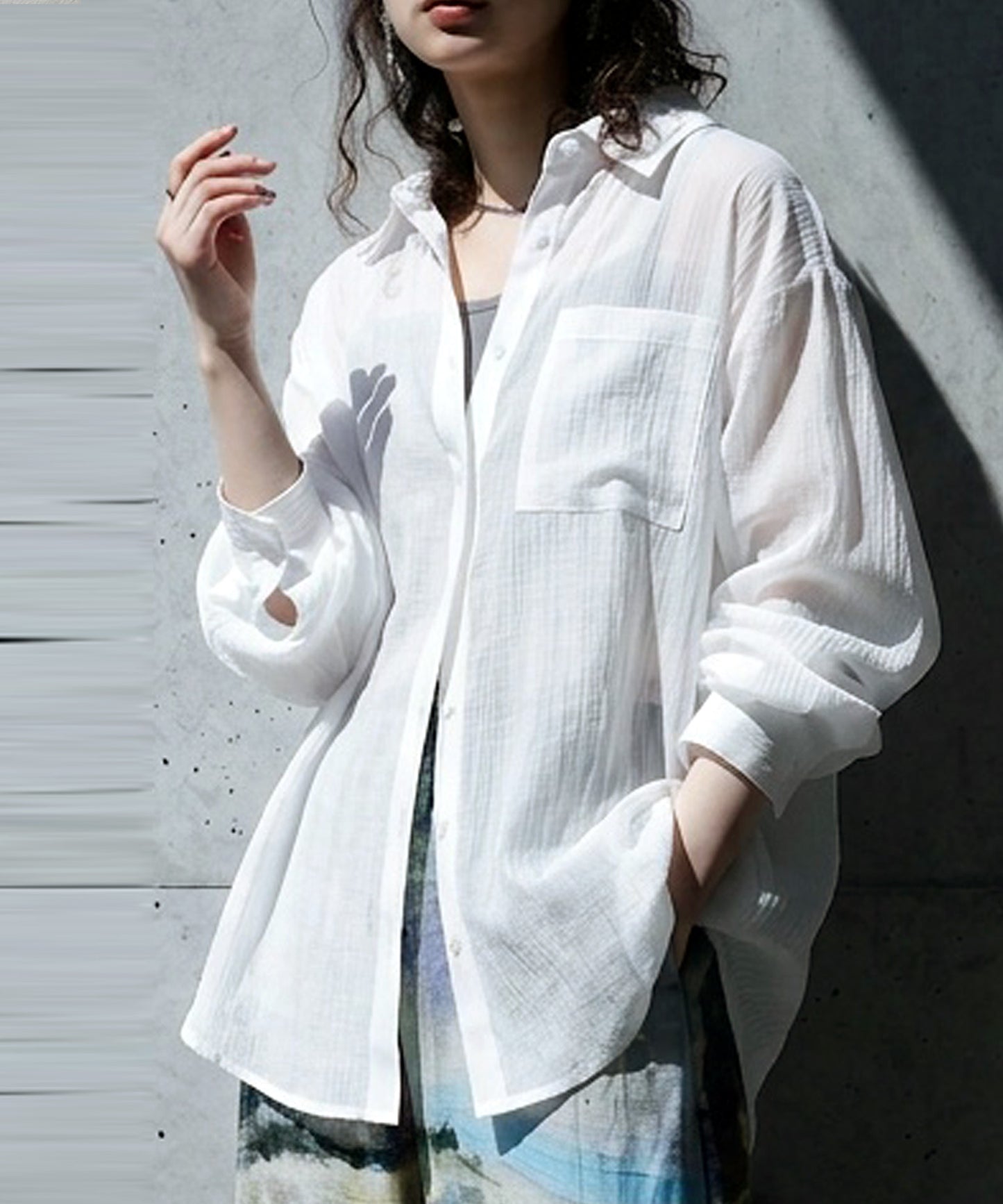 Sheer Washer Shirt Ladies
