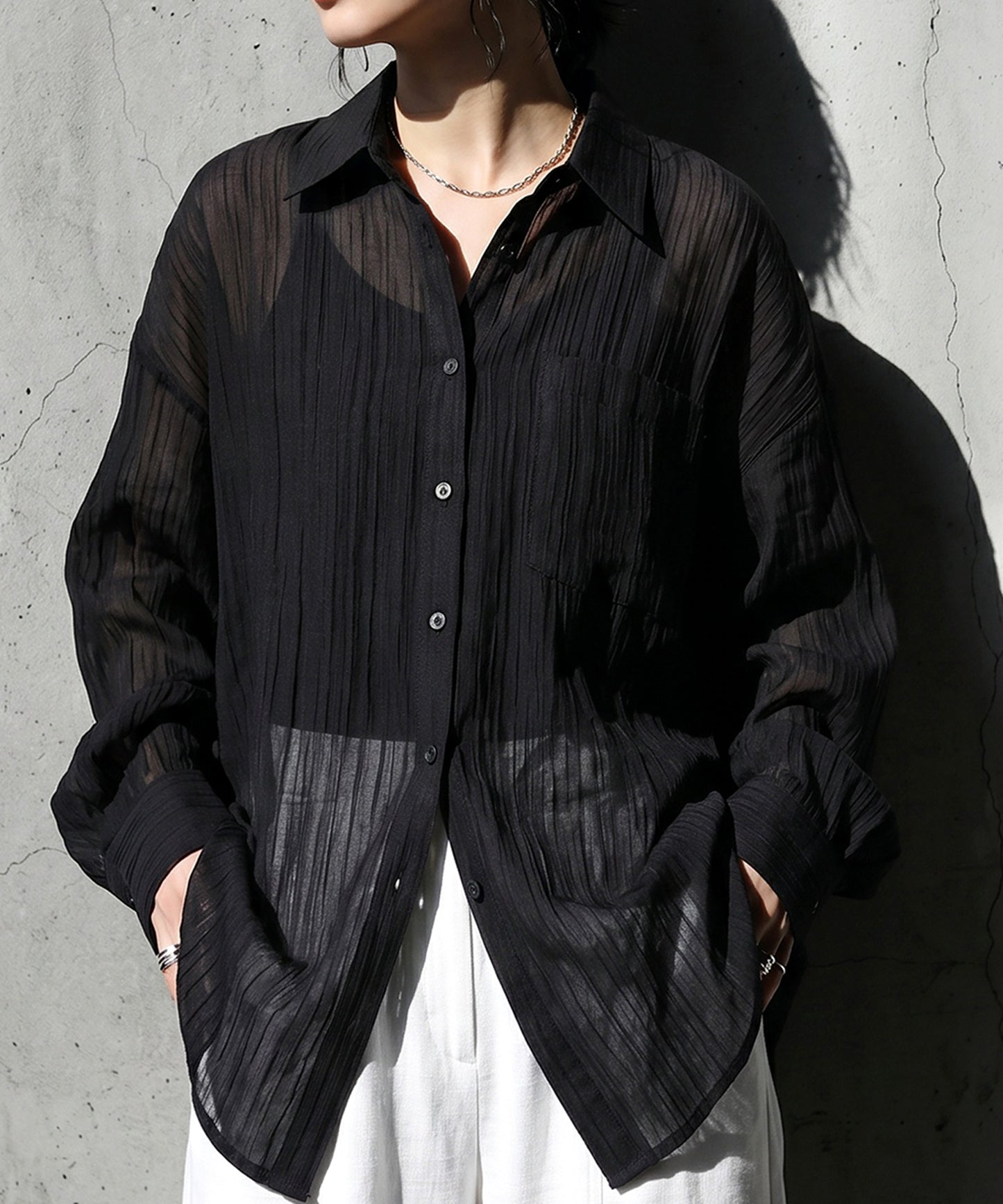 Sheer Washer Shirt Ladies