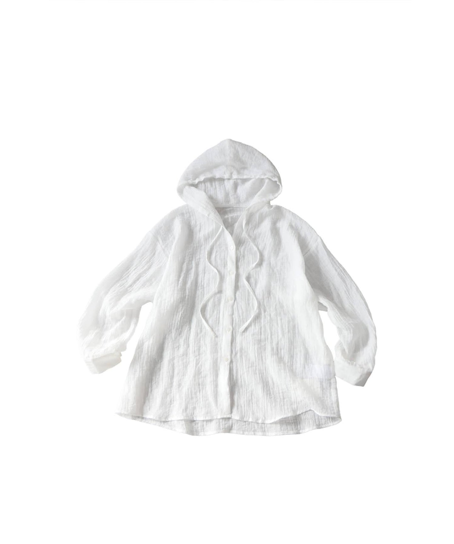 Checkered Hooded Sheer Shirt Ladies