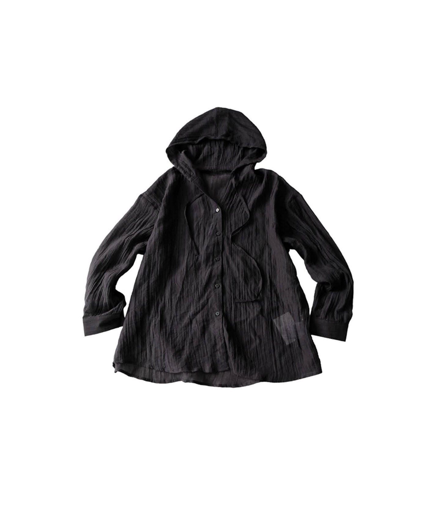 Checkered Hooded Sheer Shirt Ladies