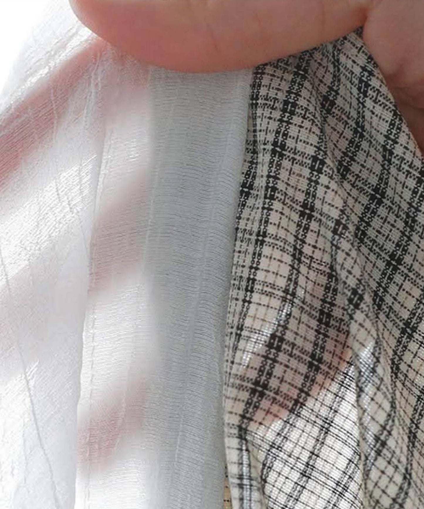Checkered Hooded Sheer Shirt Ladies