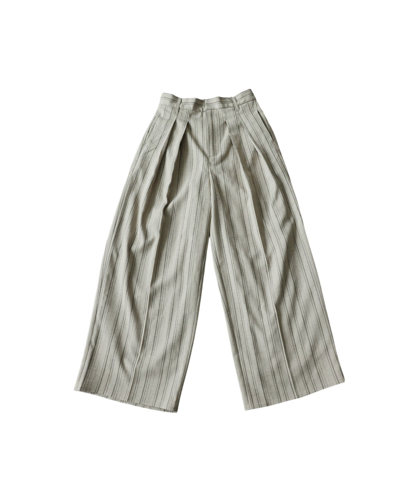 Striped Wide-Leg Pants With Pleats Ladies