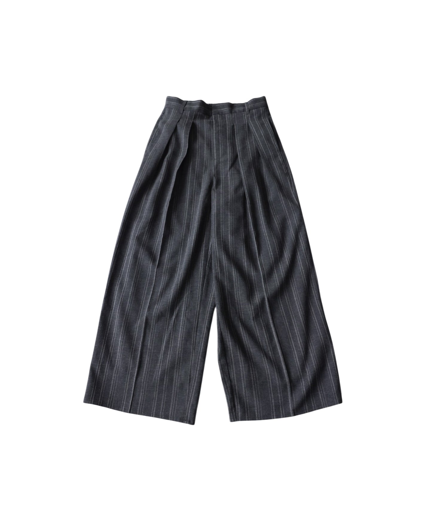 Striped Wide-Leg Pants With Pleats Ladies