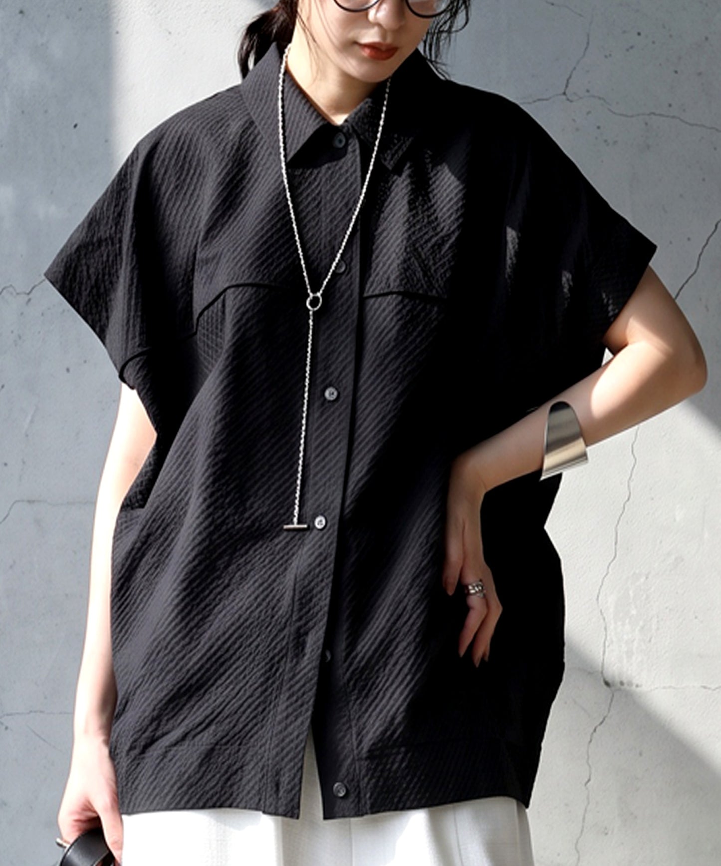 French Sleeve Sheer Shirt Ladies