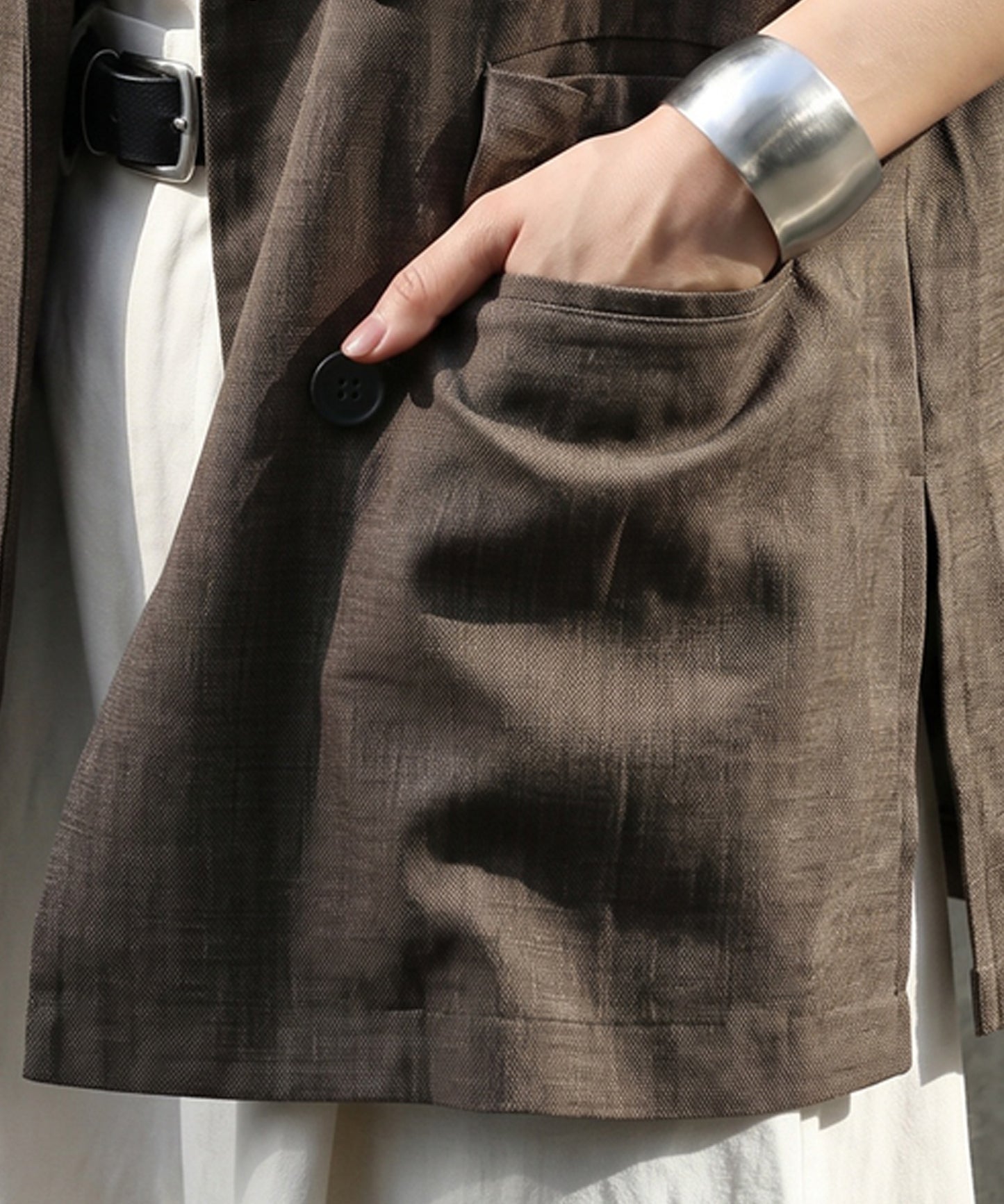Slub Tweed Double-Breasted Tailored Jacket Ladies