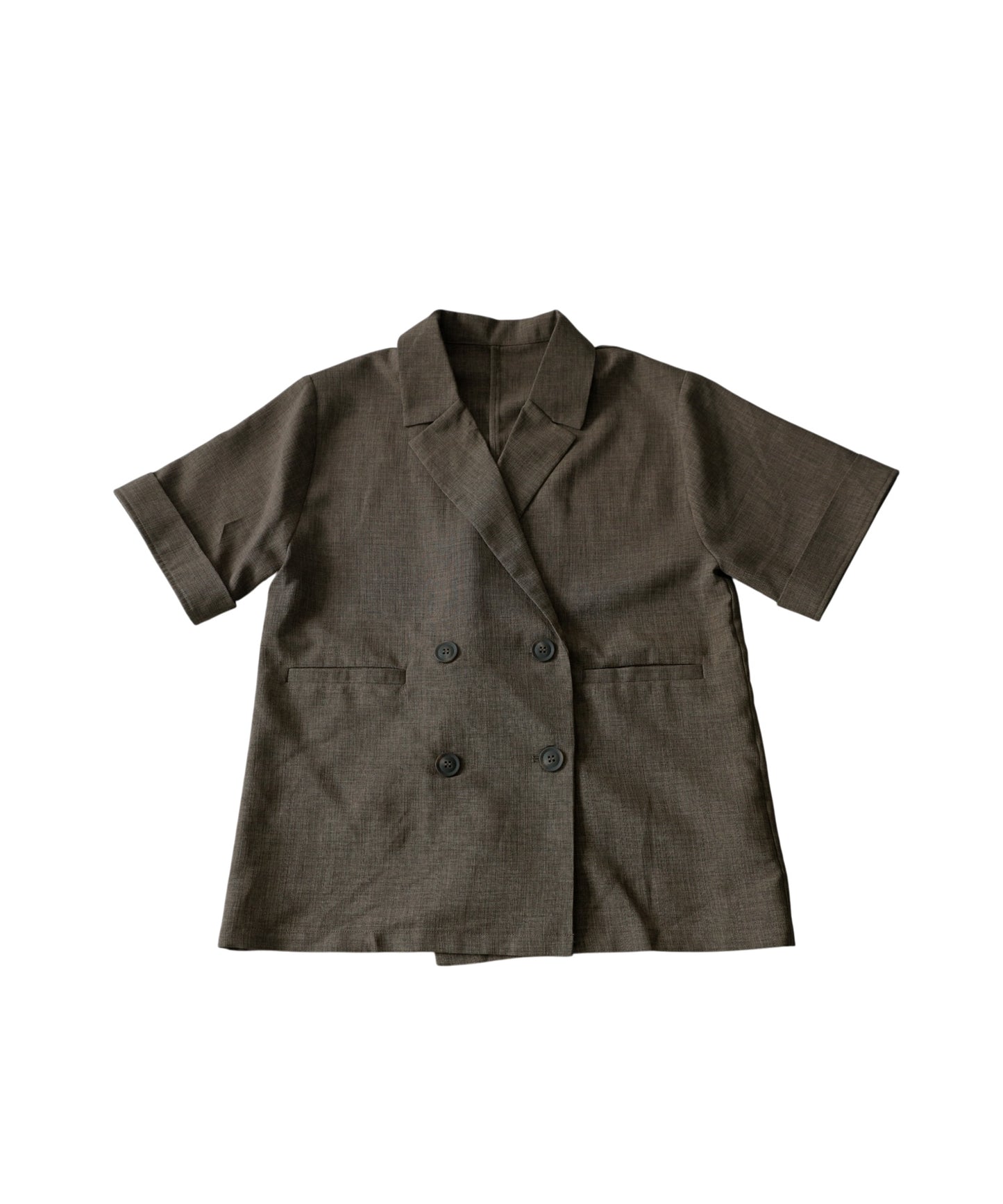 Slub Tweed Double-Breasted Tailored Jacket Ladies