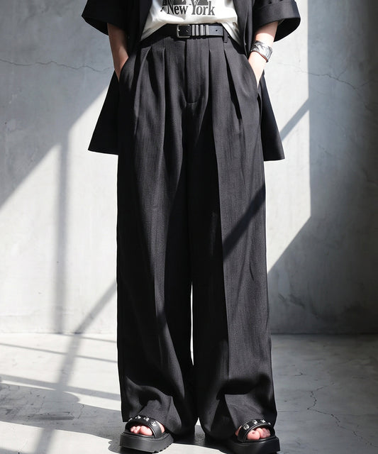 Center-Pleated Wide-Leg Pants Ladies