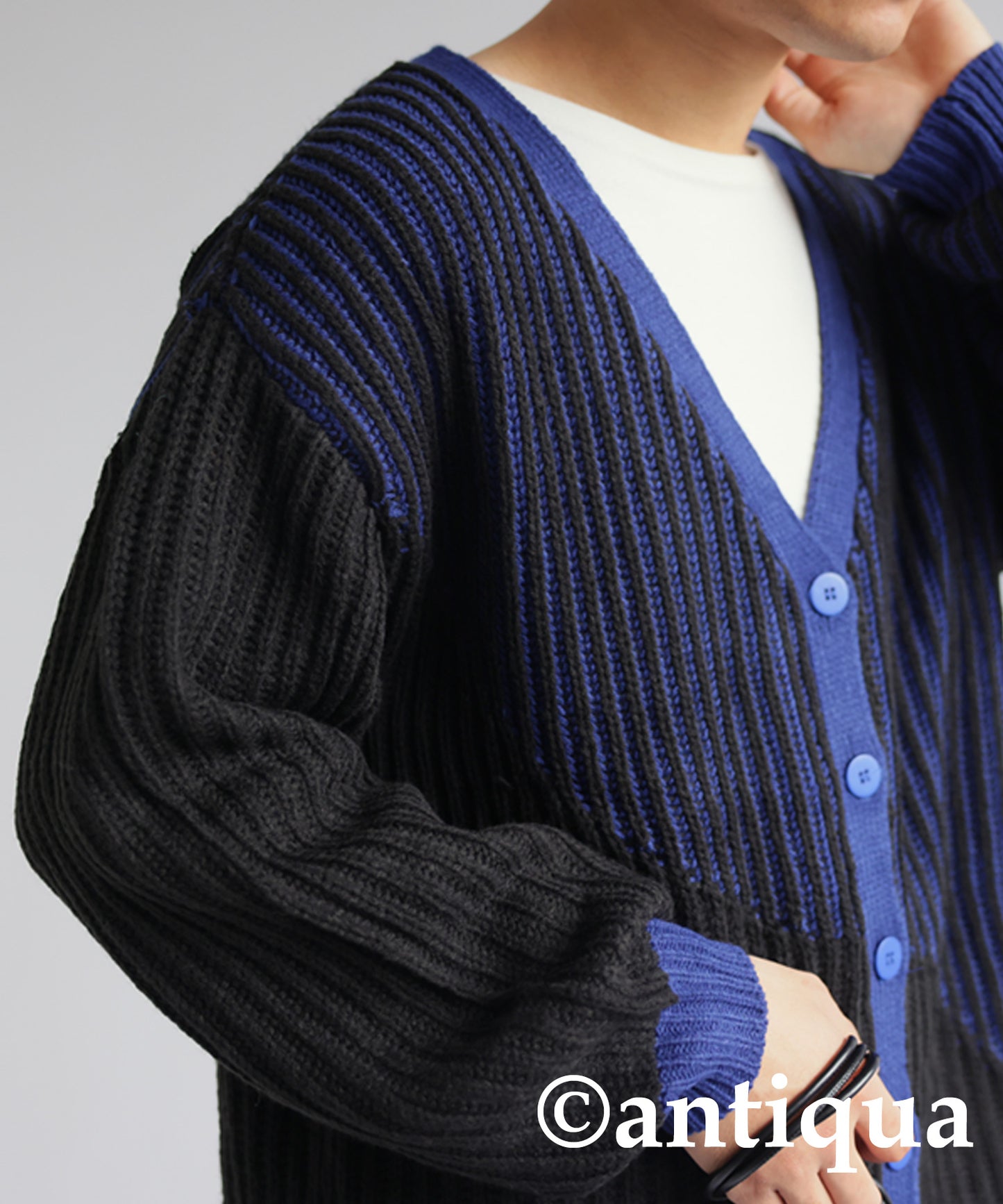 Color Knit Cardigan Men's