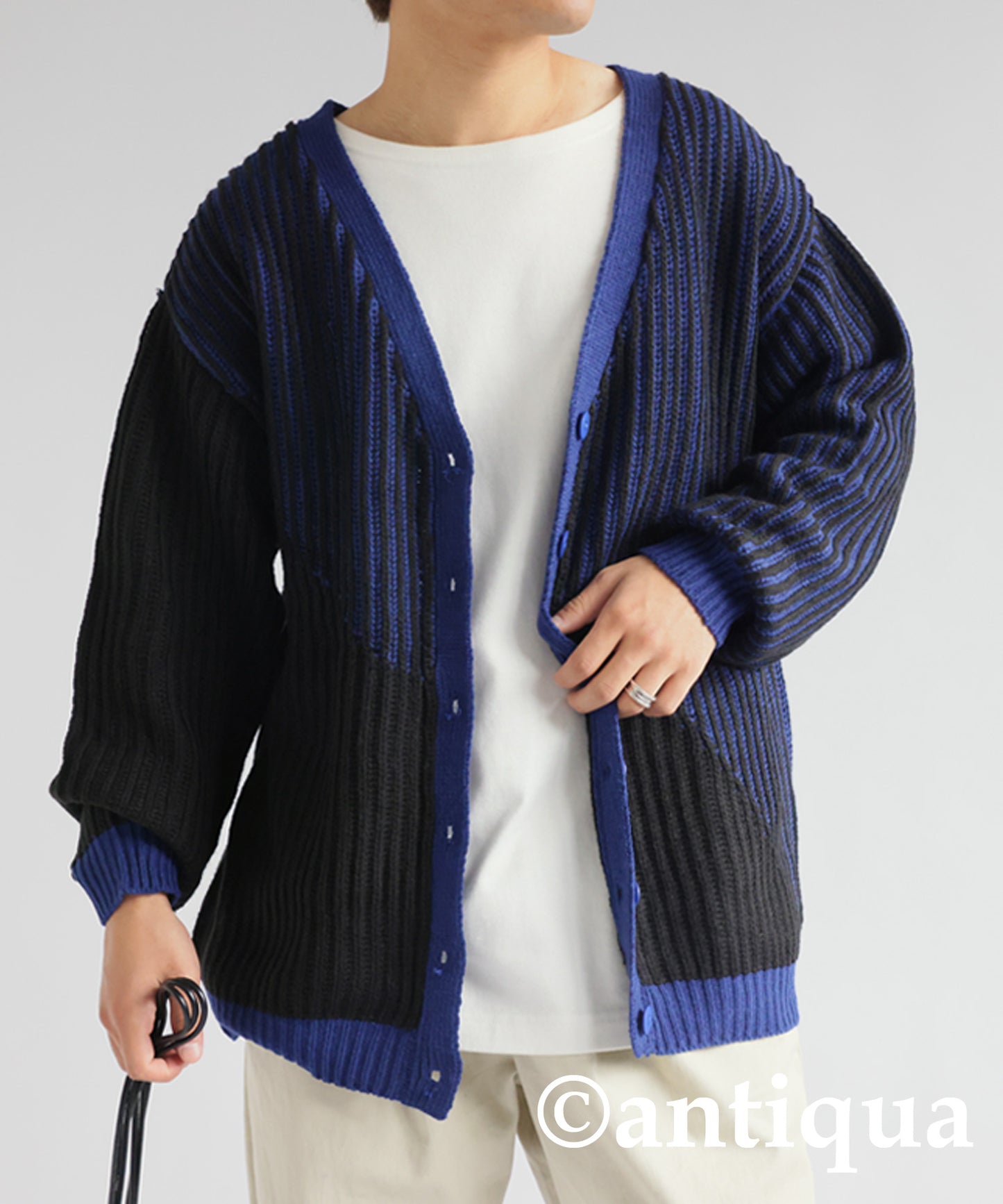 Color Knit Cardigan Men's