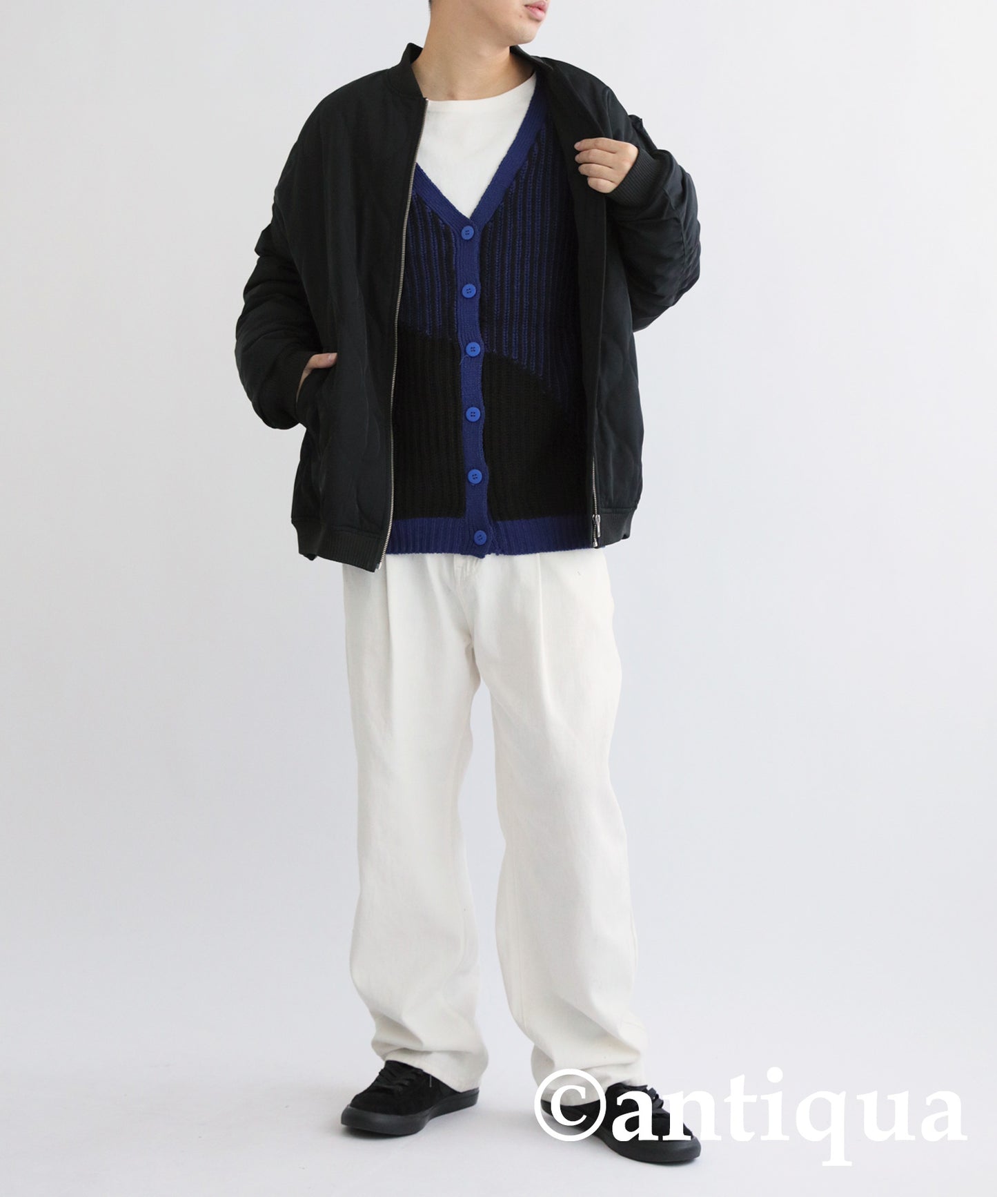 Color Knit Cardigan Men's