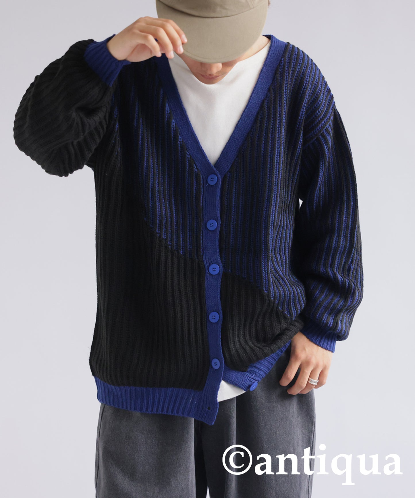 Color Knit Cardigan Men's