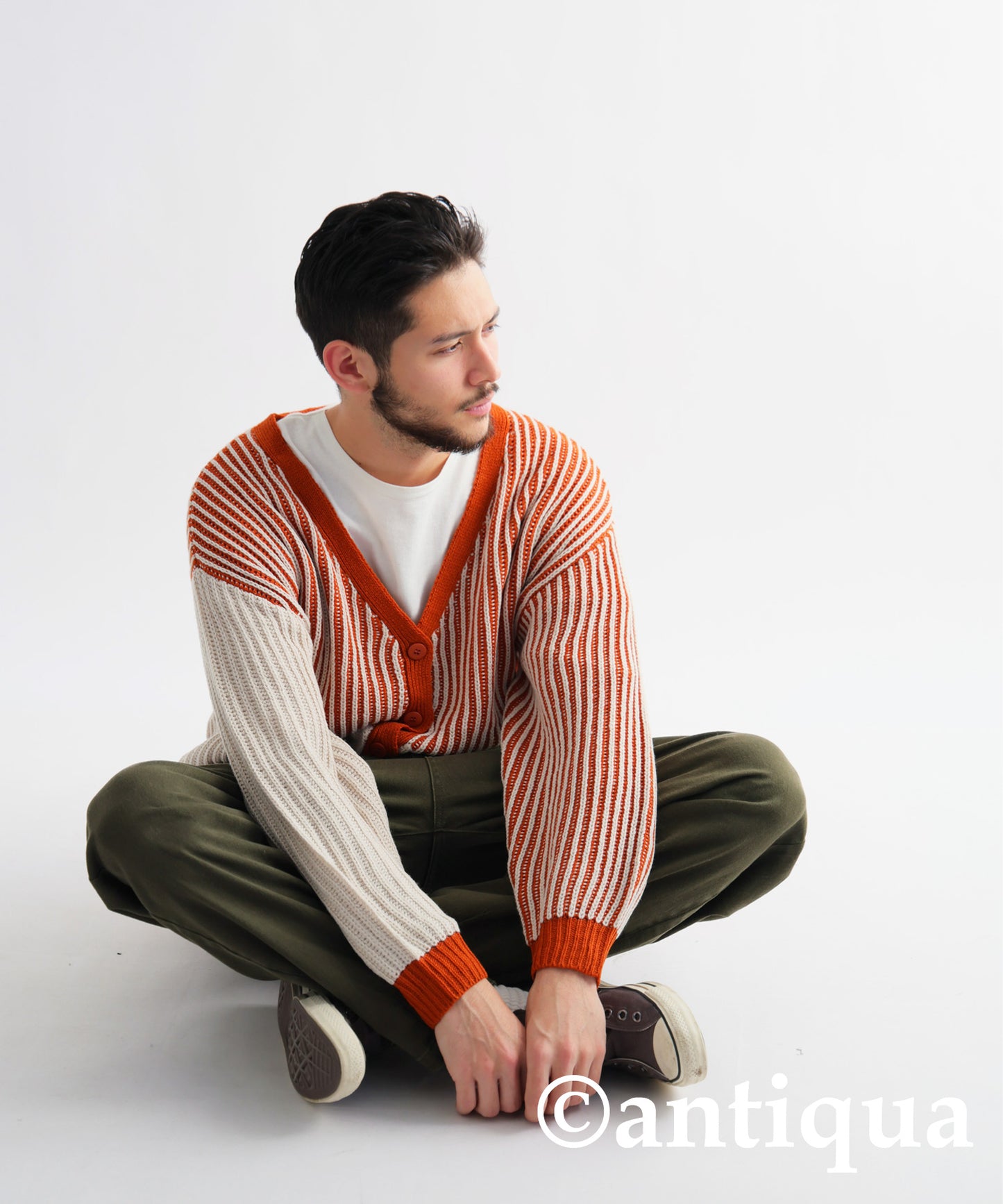 Color Knit Cardigan Men's