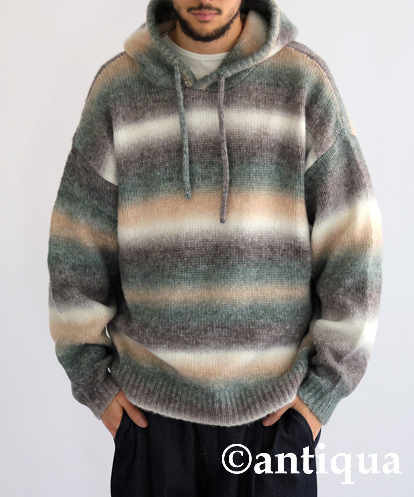 Gradient Knit Hoodie Men's