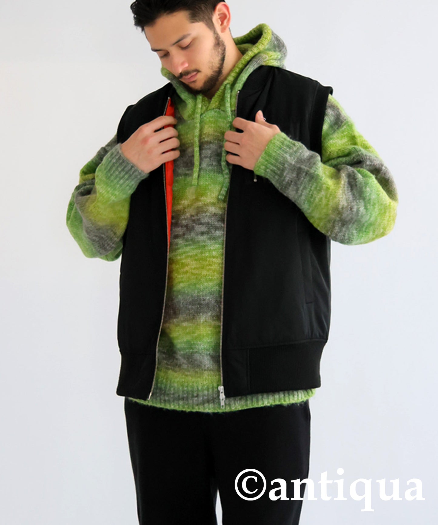 Gradient Knit Hoodie Men's