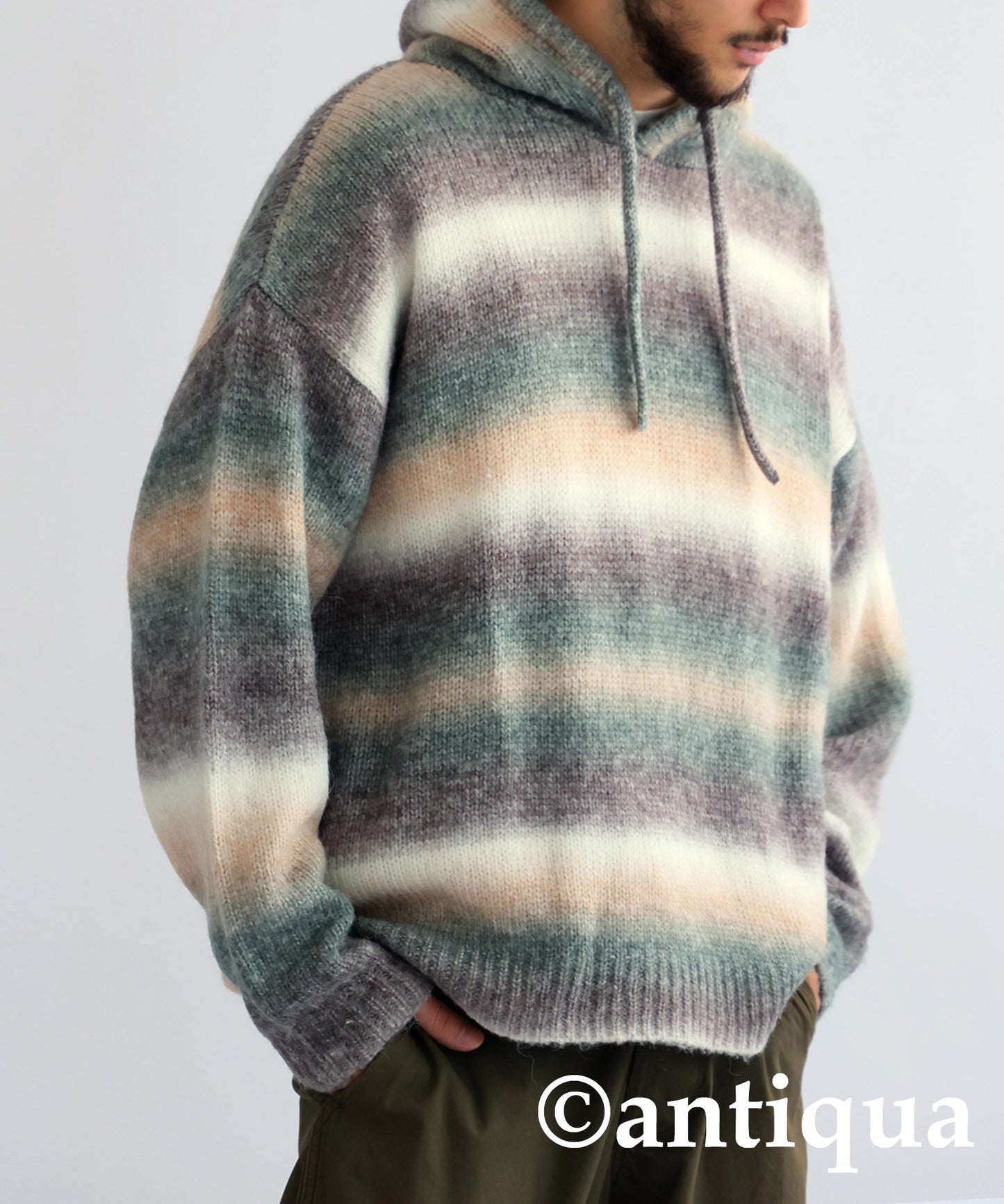 Gradient Knit Hoodie Men's