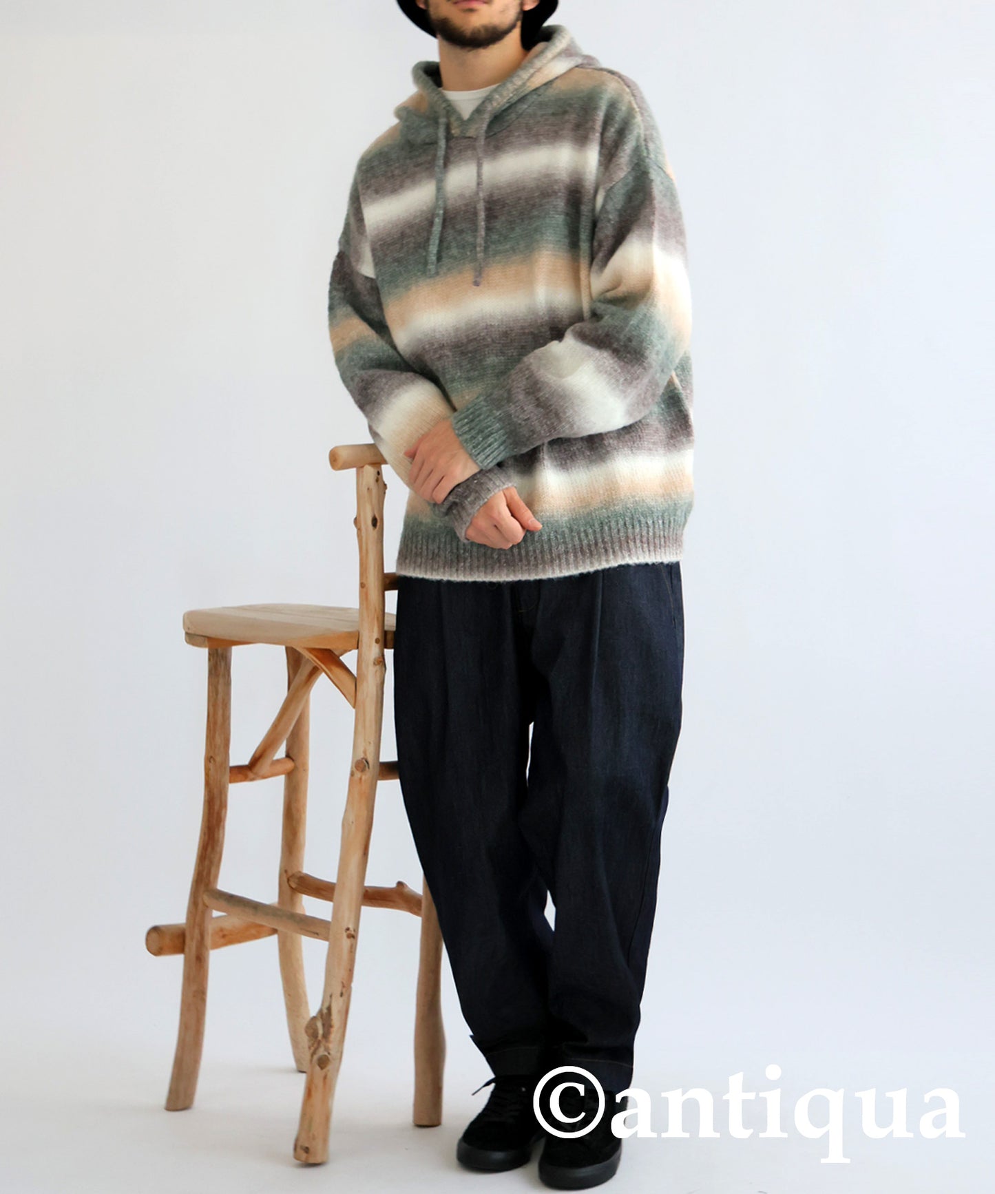 Gradient Knit Hoodie Men's