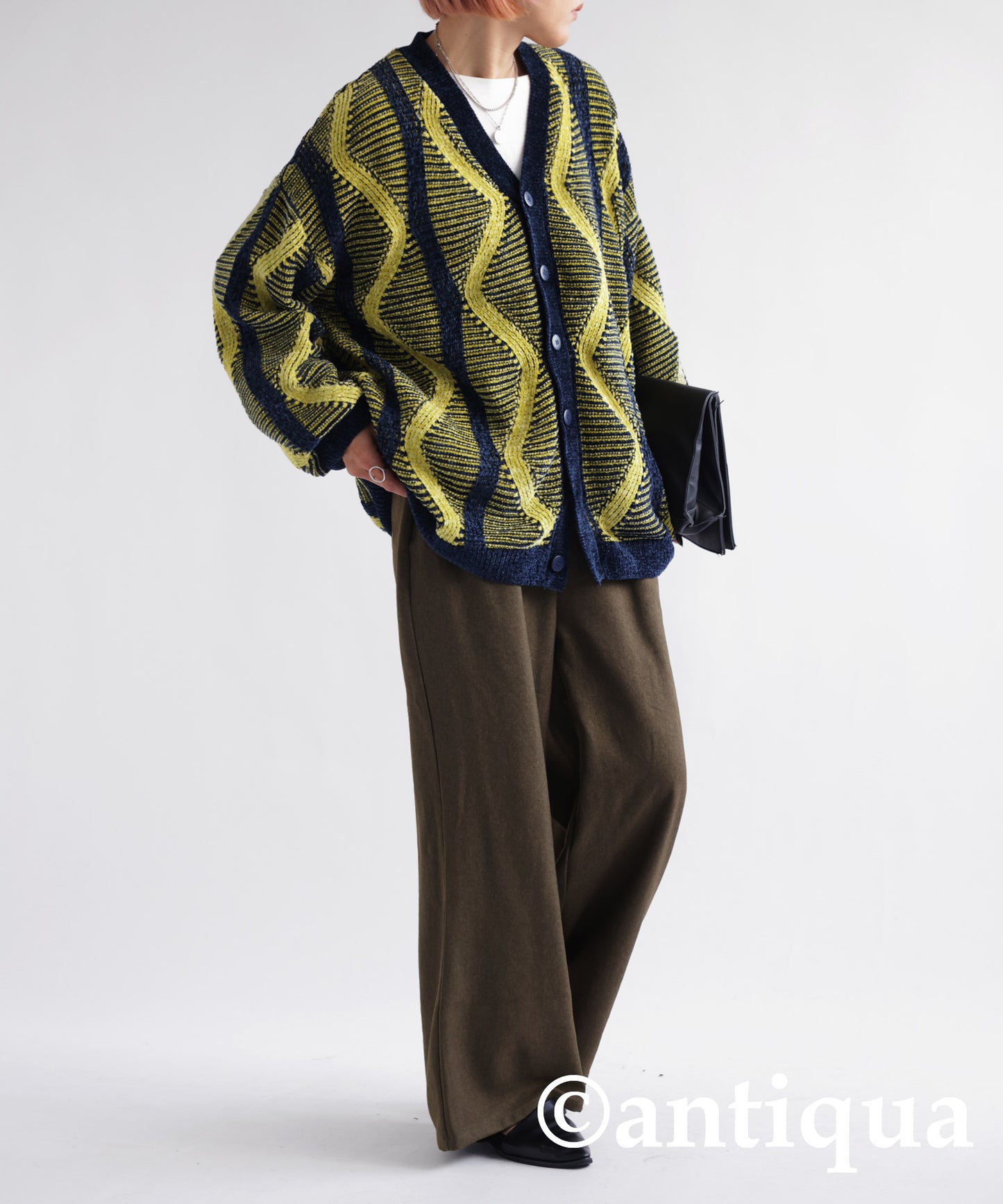 Patterned Knit Cardigan Ladies